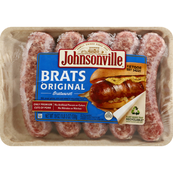 Hot Dogs, Bacon & Sausage Johnsonville Bratwurst, Original hero