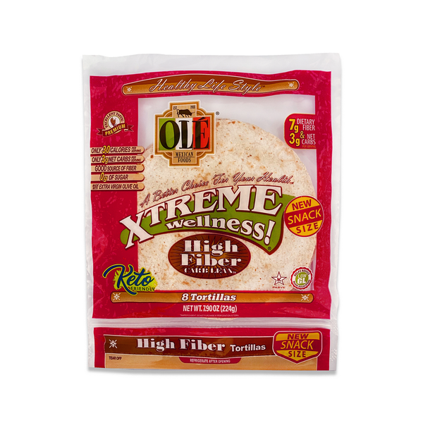 Mexican/Hispanic/Latino Foods Ole Xtreme Wellness High Fiber Keto Certified Flour Tortillas Snack Size hero