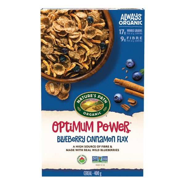 Cereal Nature's Path Optimum Power Blueberry Cinnamon Flax hero