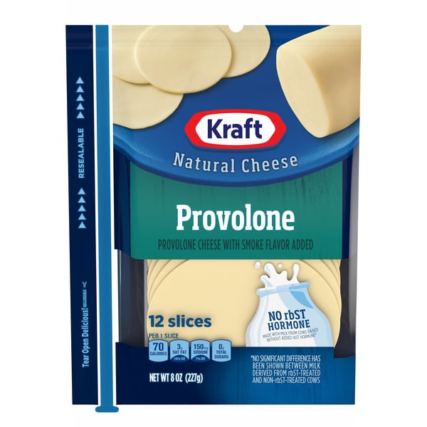 Packaged Cheese Kraft Provolone Cheese Slices, 12 ct Pack hero