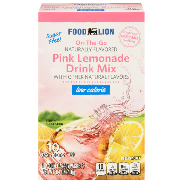 Cocoa & Drink Mixes Food Lion On-The-Go Pink Lemonade Drink Mix Low Calorie hero