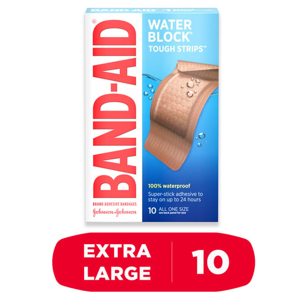 First Aid BAND-AID Water Block Tough Strips Bandages, Extra Large hero