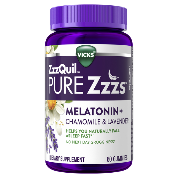 Muscles, Joints & Pain Relief Vicks Zzzs Melatonin Sleep Aid Gummies, Wildberry Vanilla Flavor hero