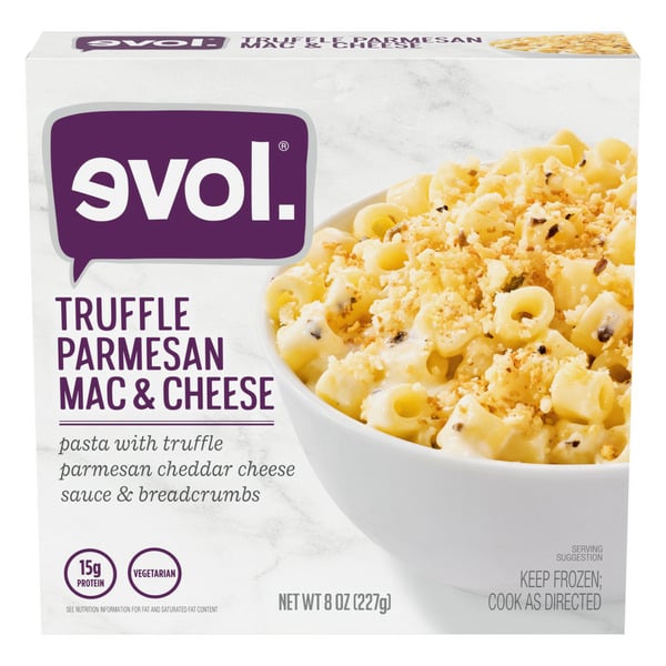 Frozen Meals Evol Vegetarian Truffle Parmesan Mac and Cheese, Frozen Meal hero