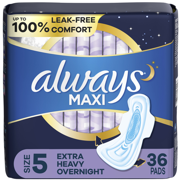 Feminine Care Always Maxi Extra Heavy Overnight Towel Pads hero