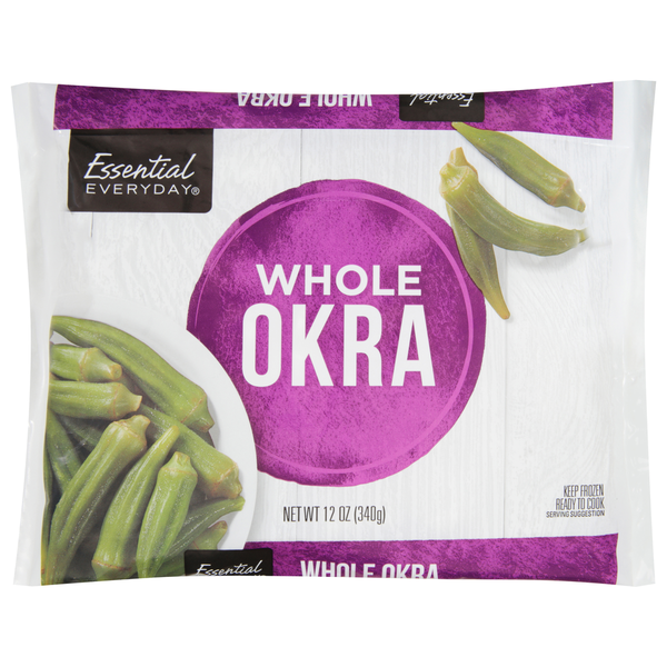 Frozen Meals Essential Everyday Okra, Whole hero