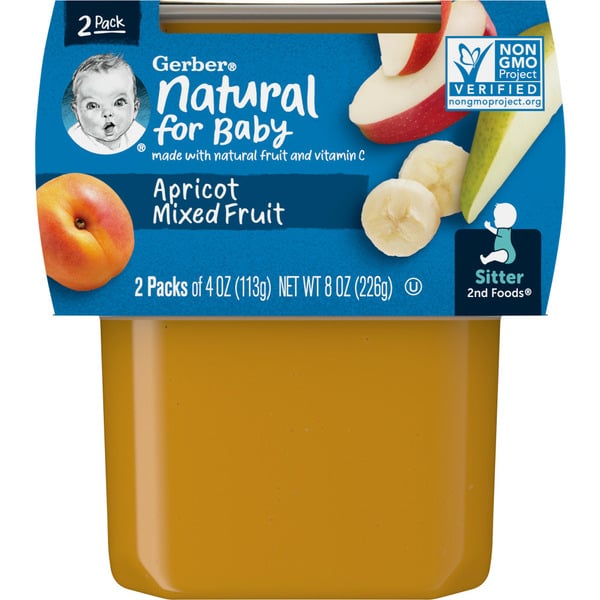 Baby Food & Formula Gerber Baby Food Apricot Mixed Fruit Tubs hero