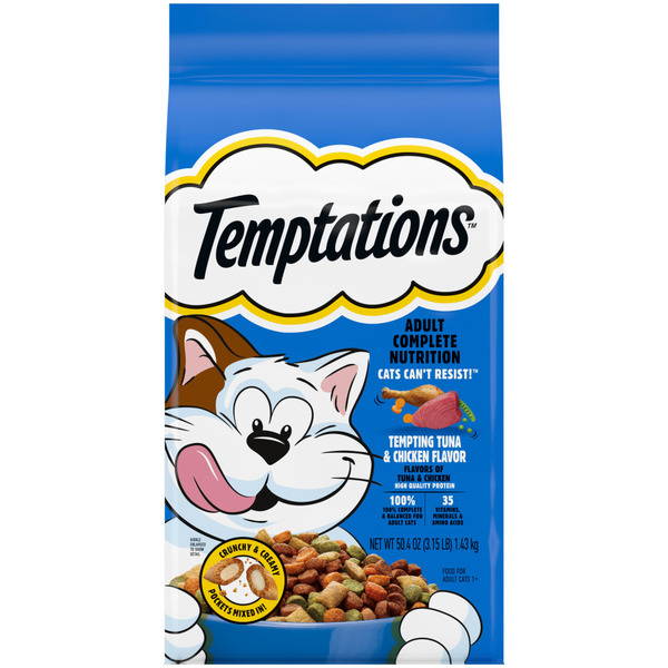 TEMPTATIONS Complete Nutrition Tuna & Chicken Flavor Adult Dry Cat Food hero