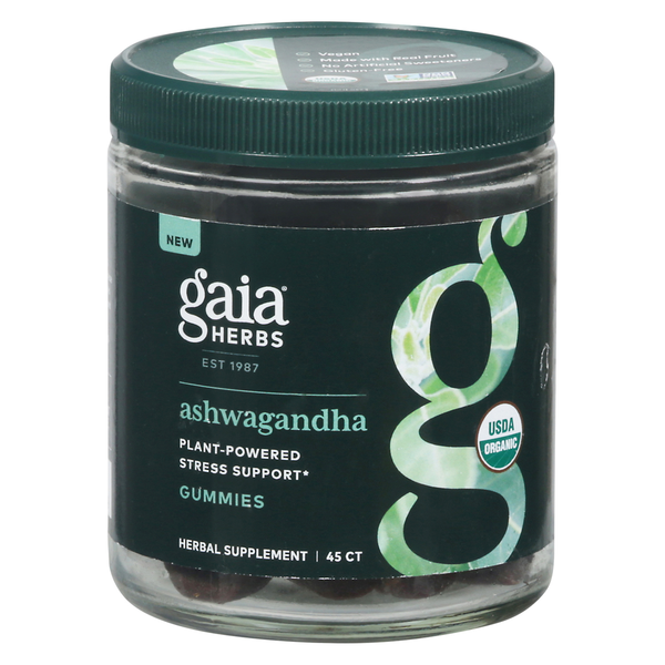 Mushrooms, Herbs & Tinctures Gaia Herbs Ashwagandha, Gummies hero