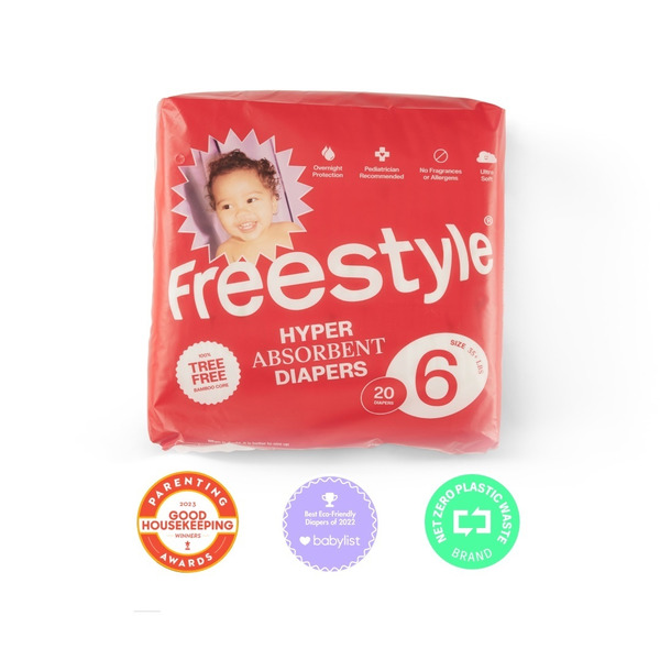 FreeStyle Hyper Absorbent, Tree Free Diapers (Size 6) hero