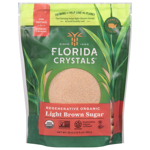 Baking Supplies & Decor Florida Crystals Regenerative Organic Light Brown Raw Cane Sugar hero