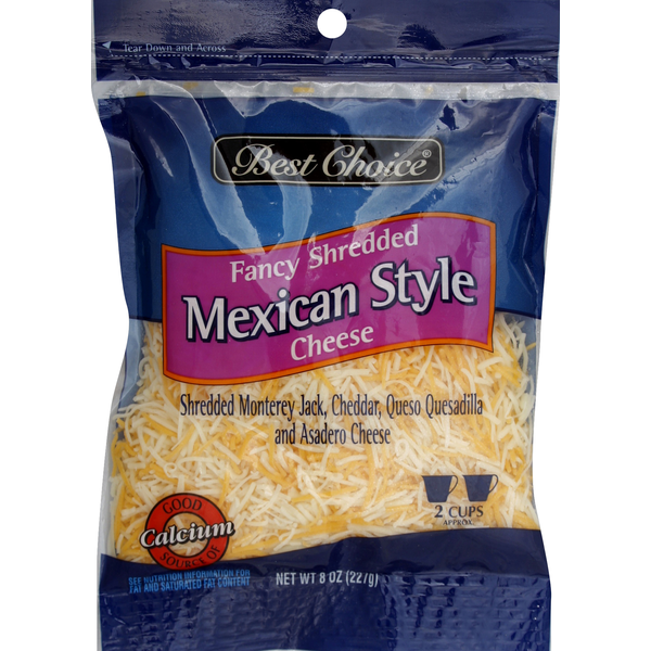 Holiday Items Best Choice Shredded Cheese, Fancy, Mexican Style hero