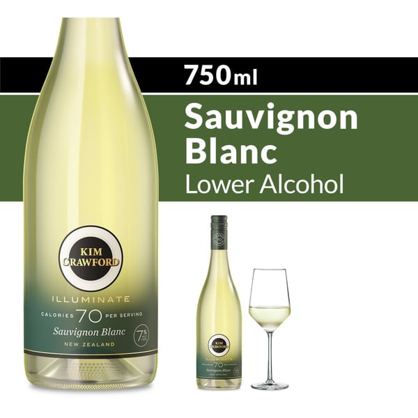 New Zealand Kim Crawford Illuminate Sauvignon Blanc Lower Calorie* White Wine Bottle hero