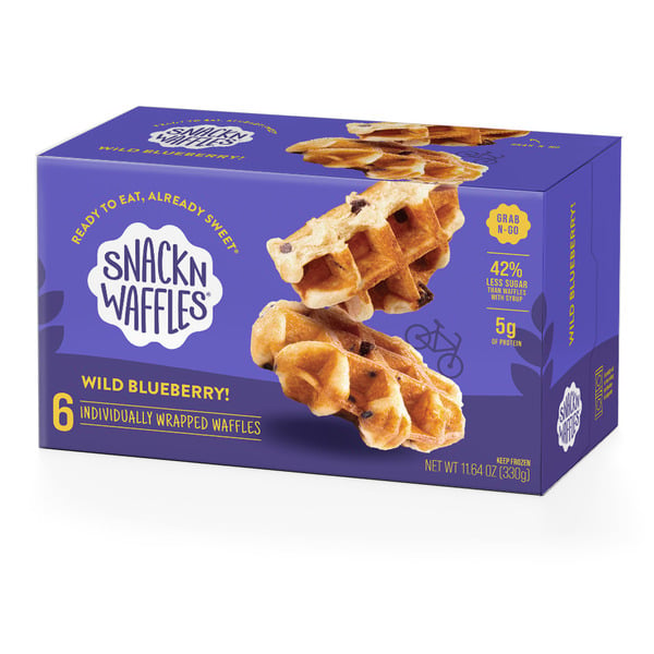 Snack'n Waffles Wild Blueberry, Ready to Eat, Frozen Waffle hero