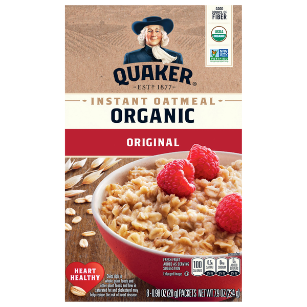 Hot Cereal & Pancake Mixes Quaker Instant Oatmeal, Organic, Original hero