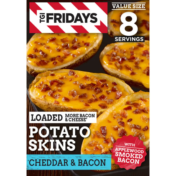 Frozen Appetizers & Sides TGI Fridays Loaded Cheddar & Bacon Potato Skins Value Size Frozen Snacks hero