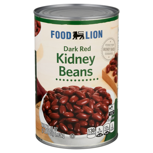 Canned Meals & Beans Food Lion Kidney Beans, Dark Red hero