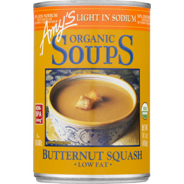 Soup, Broth & Bouillon Amy's Kitchen Light in Sodium Butternut Squash Soup hero