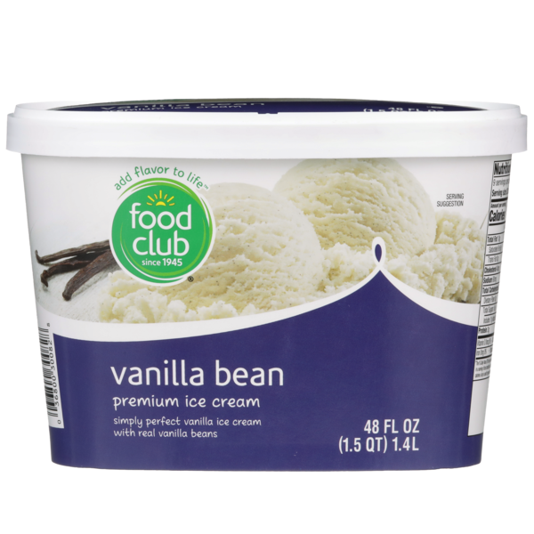 Ice Cream & Ice Food Club Vanilla Bean Simply Perfect Vanilla Premium Ice Cream With Real Vanilla Beans hero