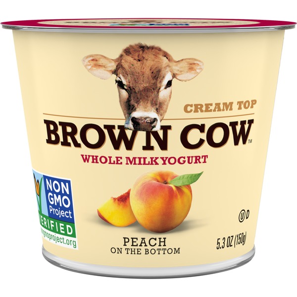 Yogurt Brown Cow® Cream Top Whole Milk Yogurt Peach On Bottom hero