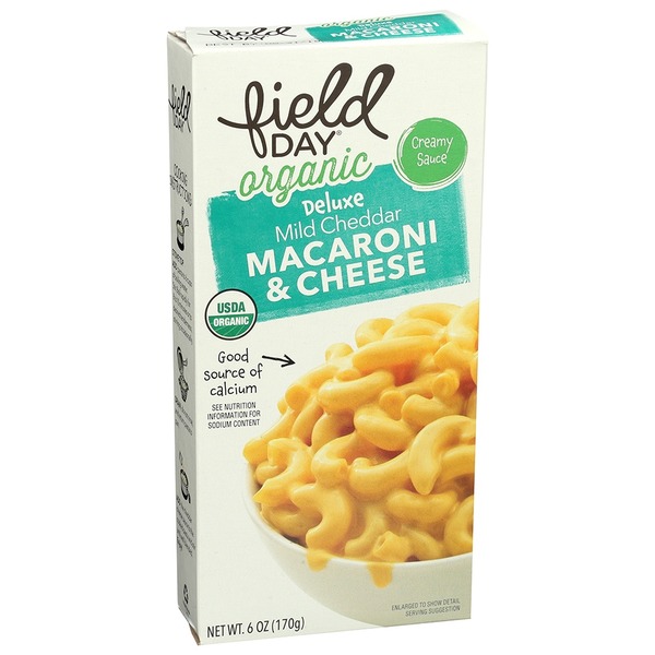 Instant Foods FIELD DAY Macaroni & Cheese Dinner, Organic, Mild Cheddar, Deluxe hero