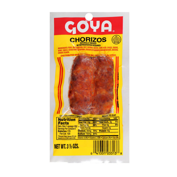 Hot Dogs, Bacon & Sausage Goya Chorizos, Naturally Smoked hero