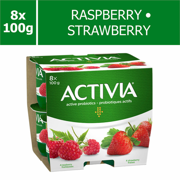 Yogurt Activia Yogurt With Probiotics, Stawberry Raspberry Flavour hero