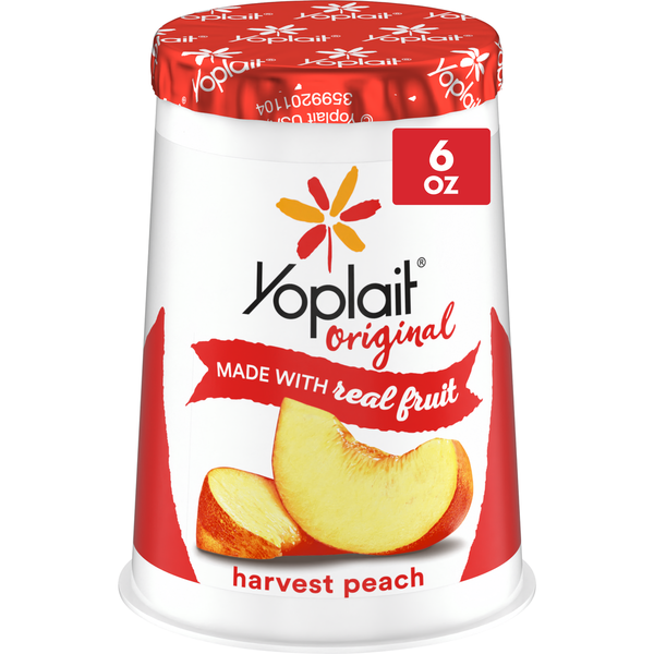 Yogurt Yoplait Original Low Fat Harvest Peach Yogurt Cup hero