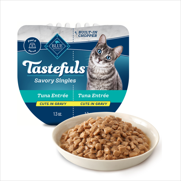 Cat Food & Care Blue Buffalo Tastefuls Savory Singles Wet Cat Food, Tuna, Twin Pack Cups hero