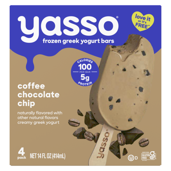 Ice Cream & Ice Yasso Frozen Greek Yogurt Bars Coffee Chocolate Chip Bars hero