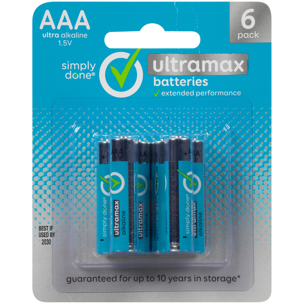 More Household Simply Done Aaa Ultra Alkaline 1.5V Ultramax Batteries hero