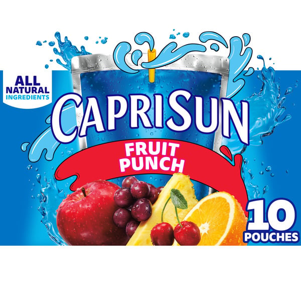 Juice & Nectars Capri Sun Fruit Punch Naturally Flavored Kids Juice Blend Drink Pouches hero