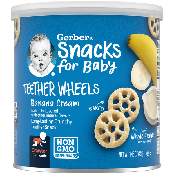 Baby Food & Formula Gerber Teether Wheels Banana Cream Canister hero