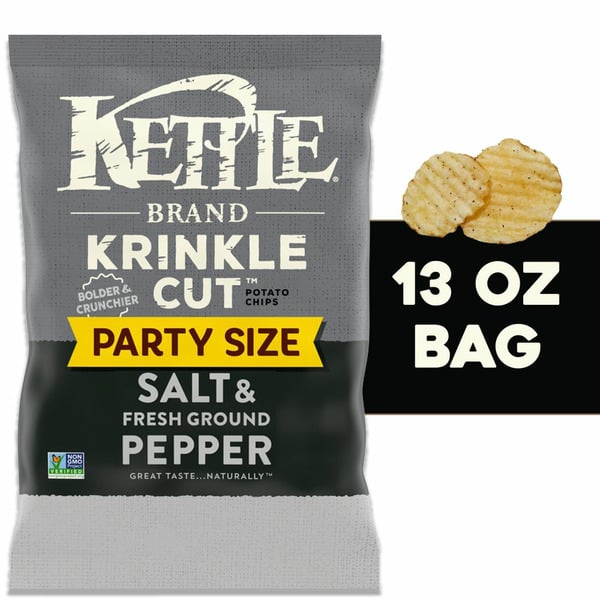 Chips & Pretzels Kettle Chips Krinkle Cut Salt & Fresh Ground Pepper Potato Chips hero