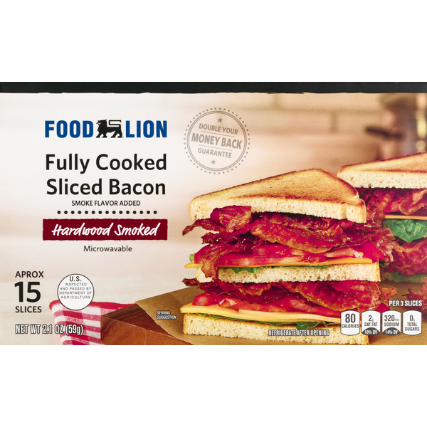 Bacon & Breakfast Meat Food Lion Bacon, Hardwood Smoked, Sliced hero