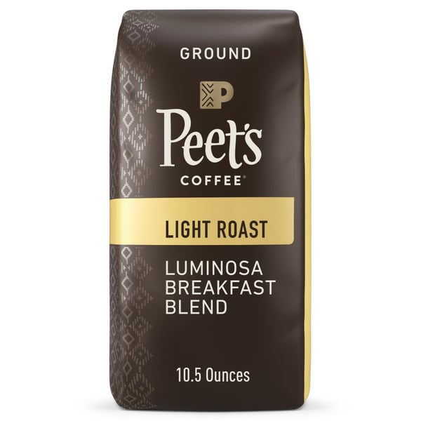 Coffee Peet's Coffee Luminosa Breakfast Blend, Light Roast Ground Coffee, Bag hero