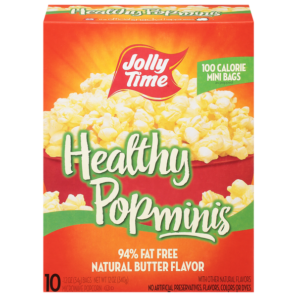 Popcorn & Jerky JOLLY TIME Microwave Popcorn, Natural Butter Flavor, Healthy Pop, Minis hero