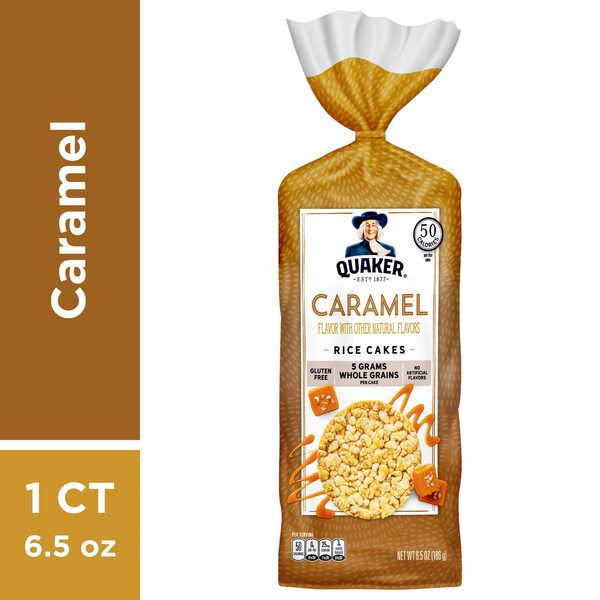 Fruit & Vegetable Snacks Quaker Rice Cakes, Caramel hero