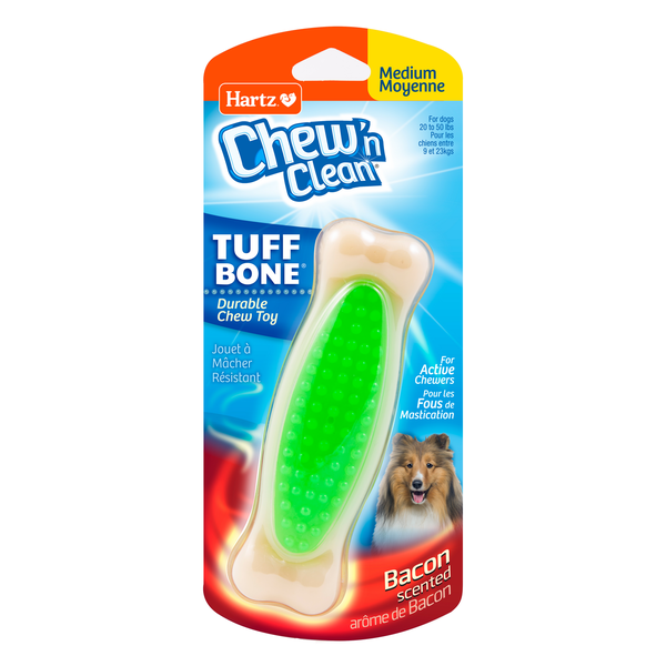 Dog Food & Care Hartz Chew 'n CLean Medium Tuff Bone Chew Toy, Color Will Vary hero