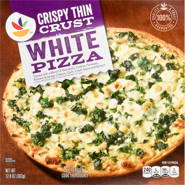 Frozen Pizza Store Brand Pizza, White, Crispy Thin Crust hero