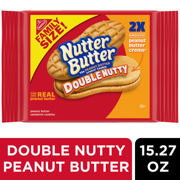 Cookies & Cakes Nutter Butter Double Nutty Peanut Butter Sandwich Cookies, Family Size hero