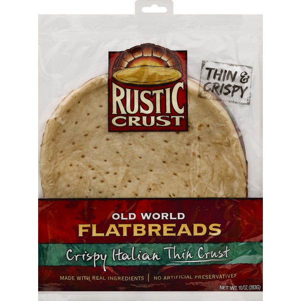 Tortillas & Flat Bread Rustic Crust Crispy Italian Thin Pizza Crust hero