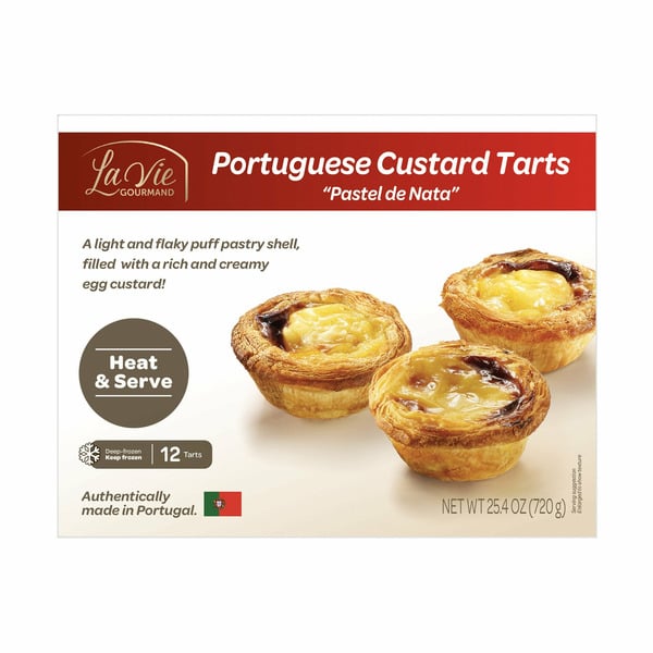 Muffins & Pastries La Vie Gourmand Portuguese Custard Tarts, 25.4 oz hero