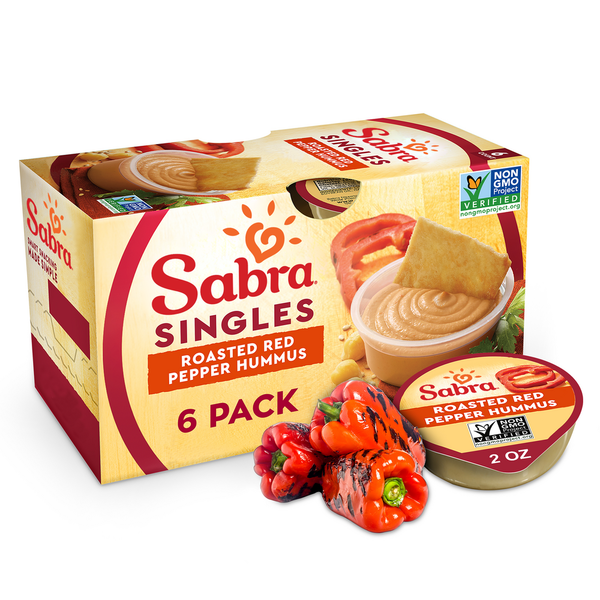 Fresh Dips & Tapenades Sabra Singles Roasted Red Pepper Hummus hero