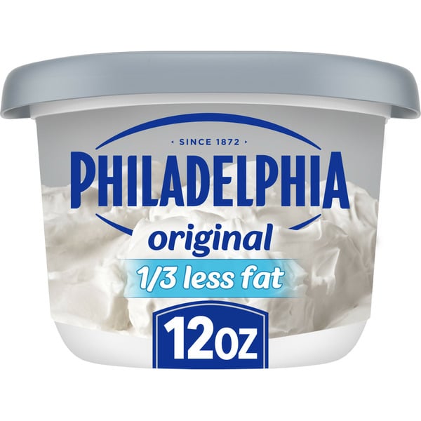 Cream Cheese & Sour Cream Philadelphia Reduced Fat Cream Cheese Spread with a Third Less Fat hero