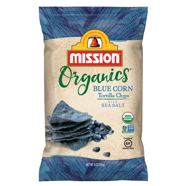 Chips & Pretzels Mission Organics Blue Corn Tortilla Chips with Sea Salt hero