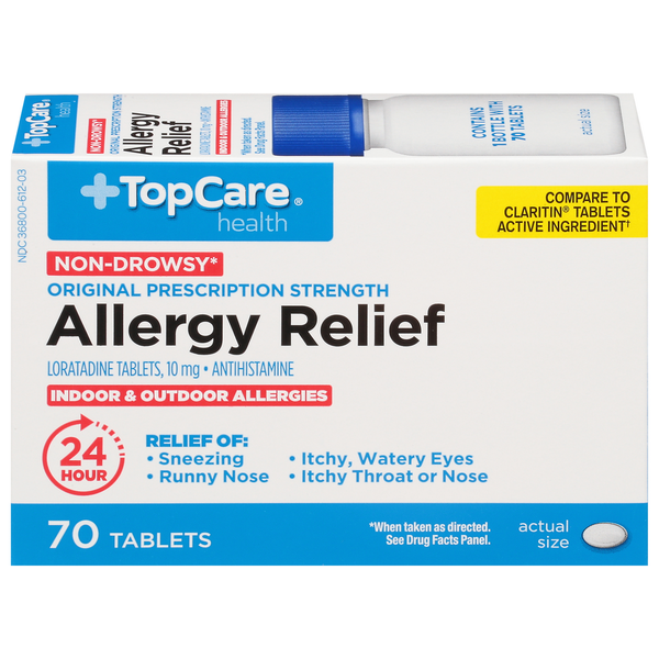 Cold, Flu & Allergy TopCare Allergy Relief, Original Prescription Strength, 10 mg, Non-Drowsy, Tablets hero