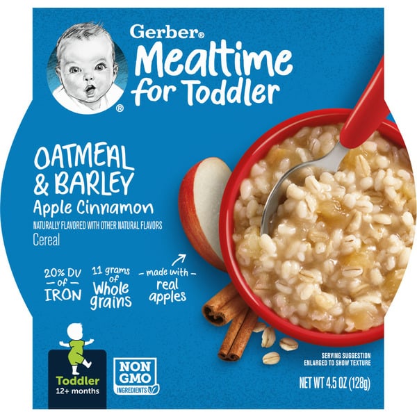 Baby Food & Formula Gerber Hot Cereal with Real Fruit, Apple Cinnamon hero