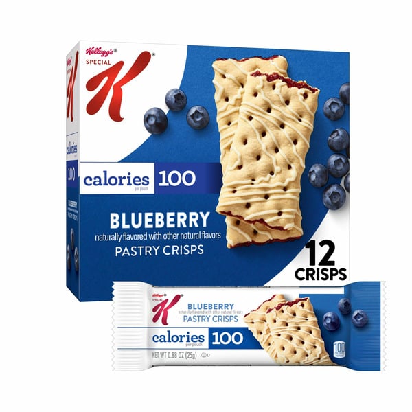 Breakfast/Granola Bars & Pastries Kellogg’s Special K Pastry Crisps, 100 Calorie Snacks, Breakfast Bars, Blueberry hero