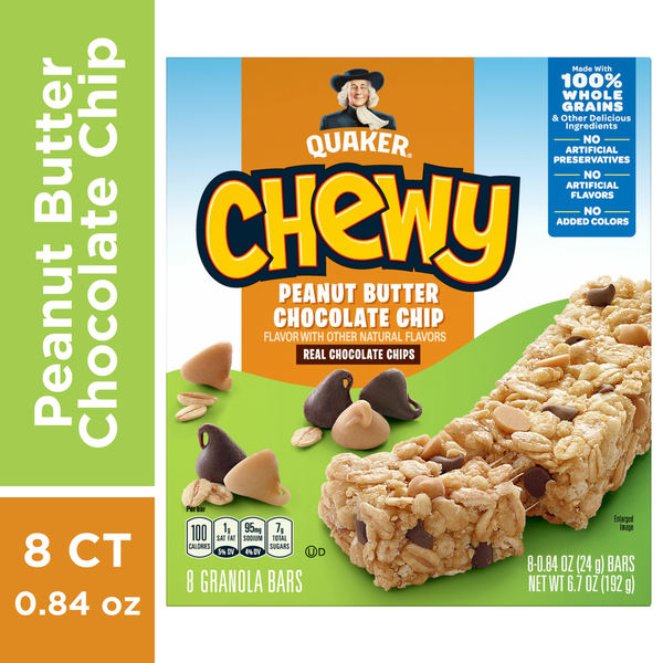 Energy & Granola Bars Quaker Granola Bars, Chewy, Peanut Butter Chocolate Chip hero